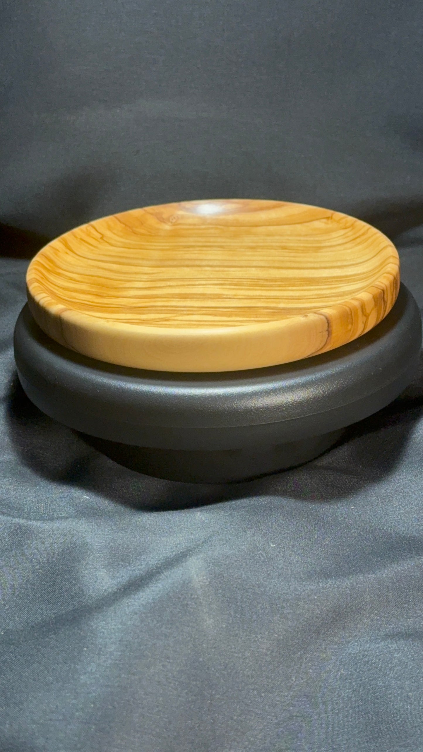 5” Figured Olivewood Plate