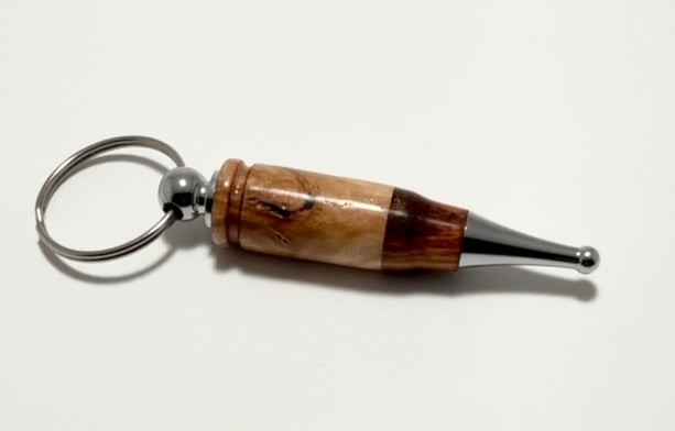 Maple burl/Sapele bullet style keychain