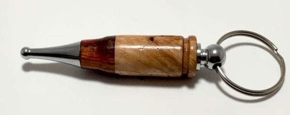 Maple burl/Sapele bullet style keychain