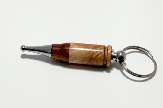 Maple burl/Sapele bullet style keychain