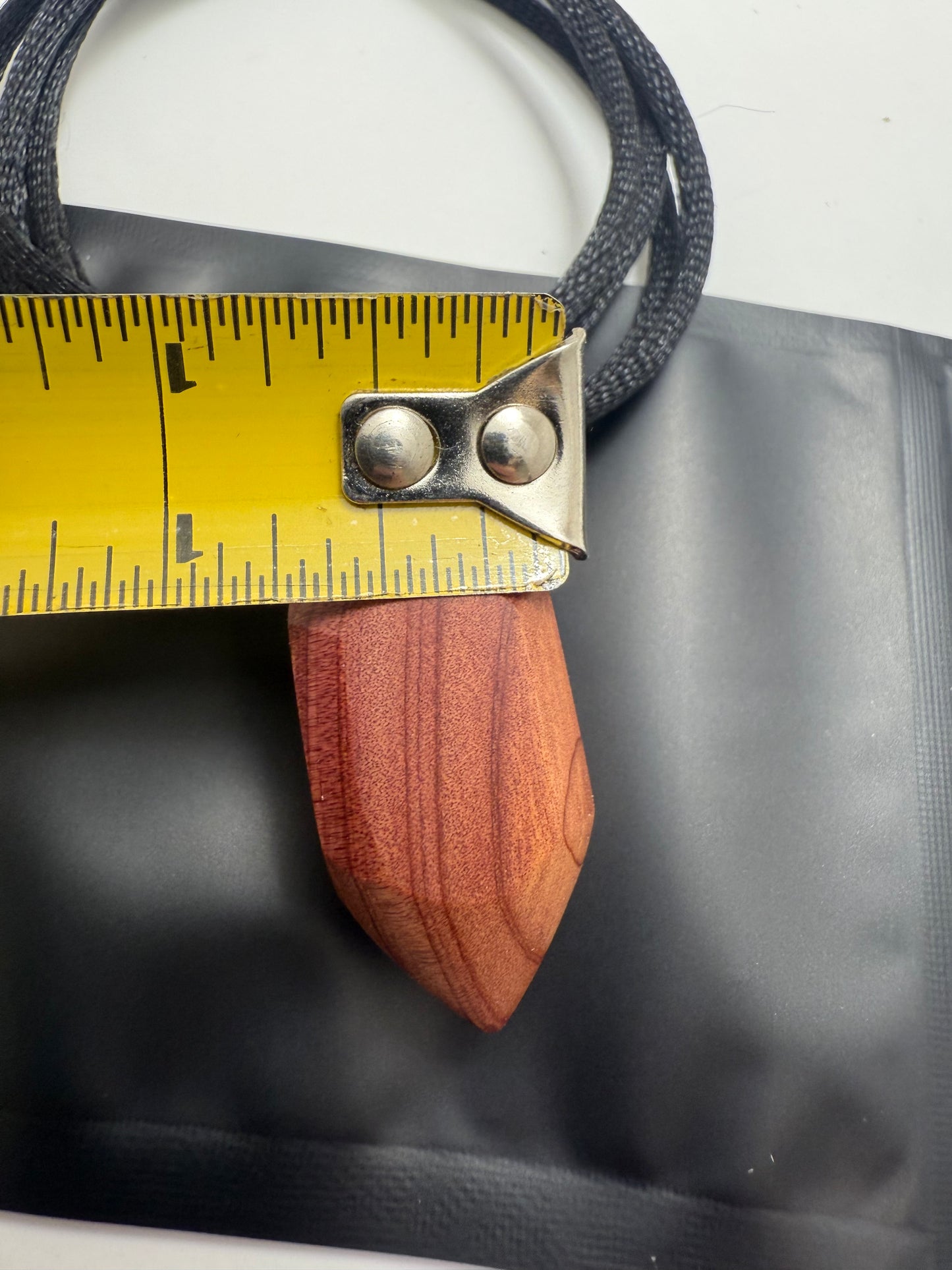 Aromatic Cedar Crystal Pendant w/ adjustable black nylon necklace