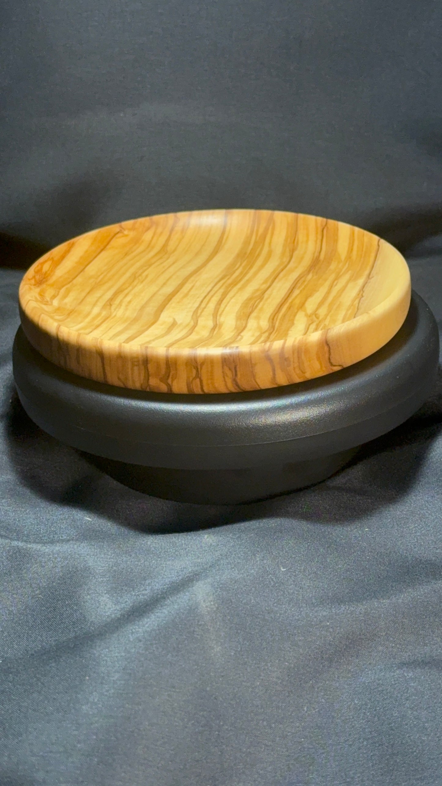 5” Figured Olivewood Plate