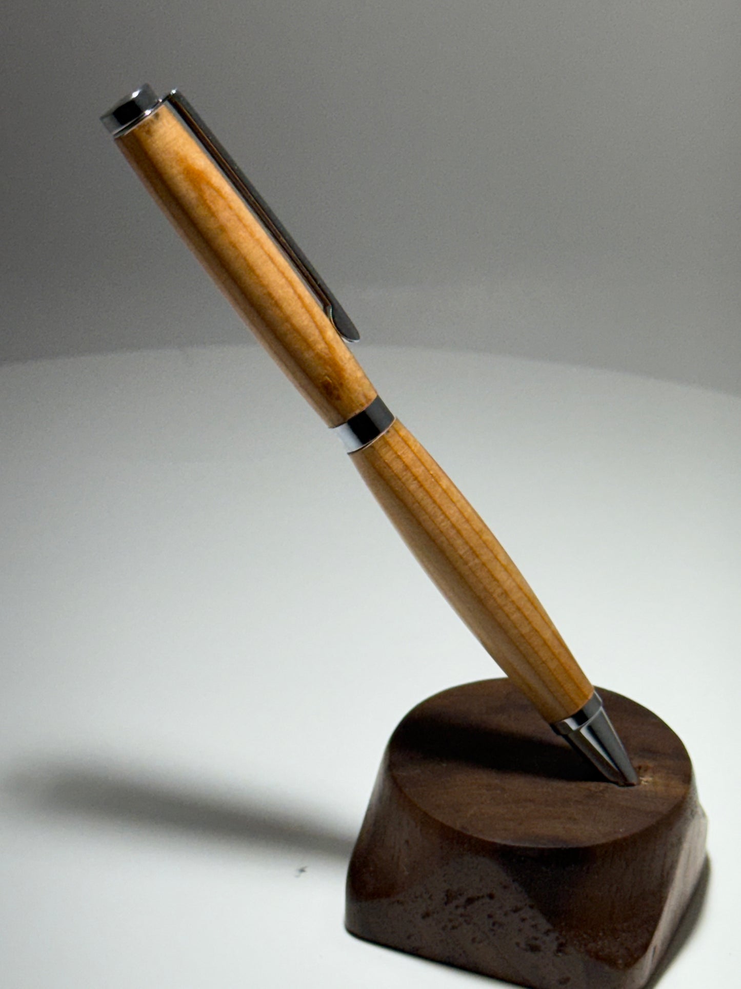 Old Barnwood Pine slimline style twist pen W/Silver trim