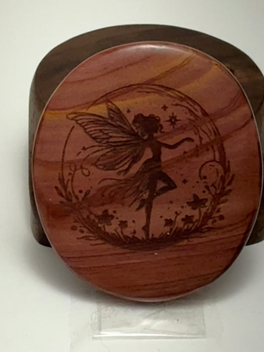 Aromatic Cedar Wood Palm Stone/Fidget Wood -Fairy 1-141