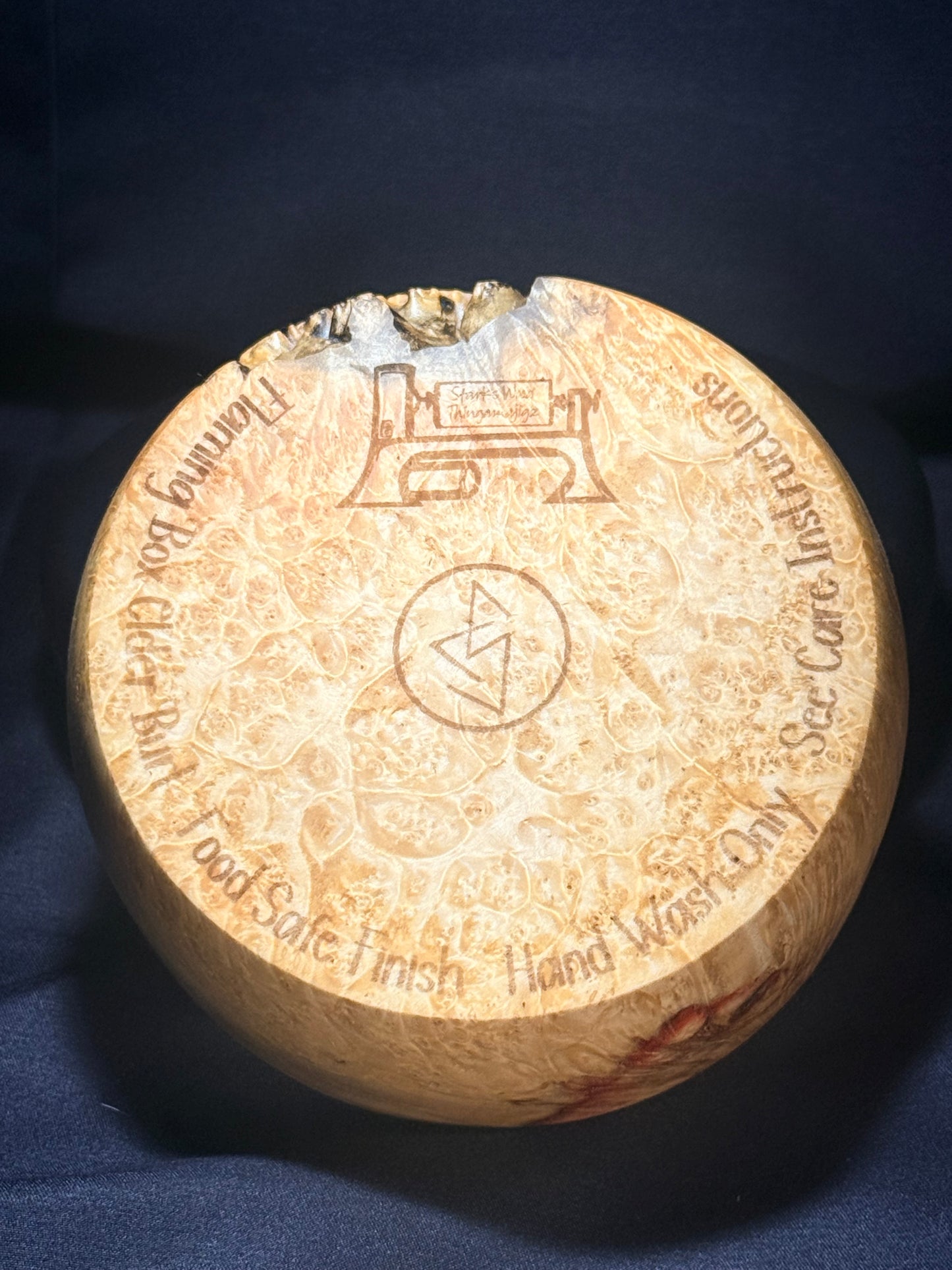 Flaming Box Elder Burl Bowl