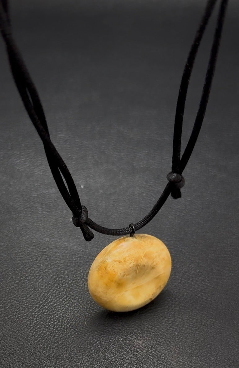 Maple Burl Pendant with silky smooth nylon necklace