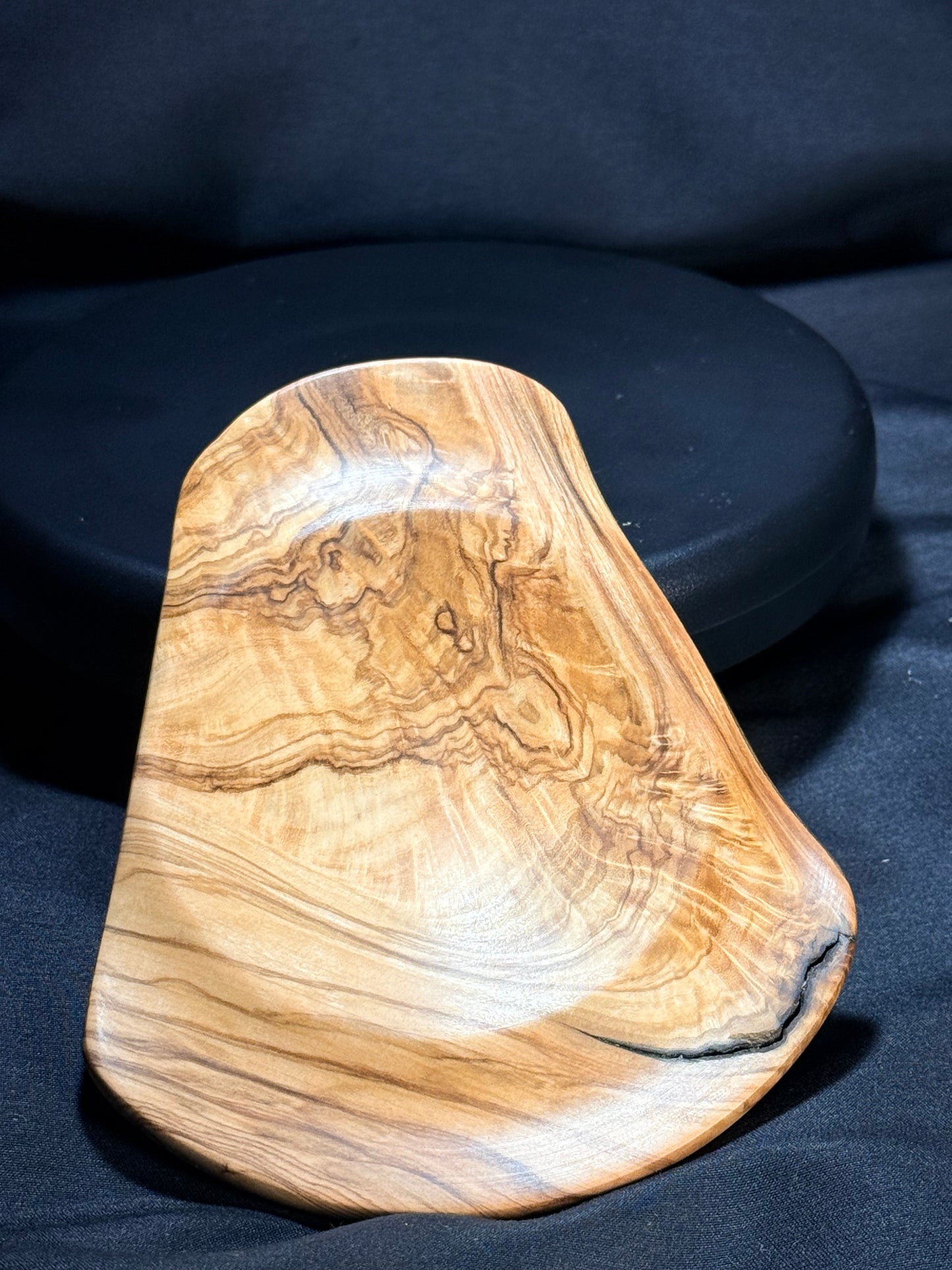 5” highly figured Olivewood Platter
