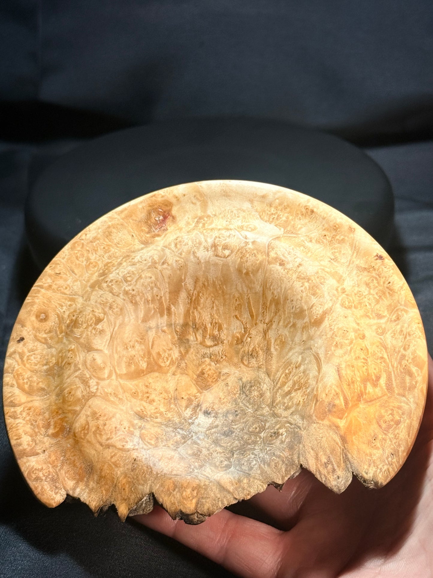 5” Flaming Box Elder Burl platter
