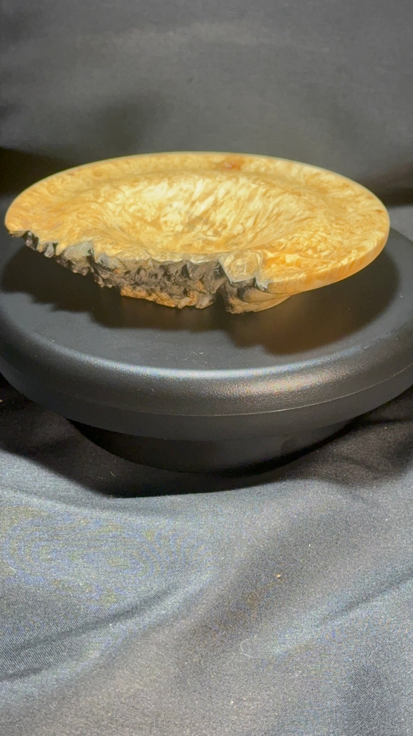 5” Flaming Box Elder Burl platter