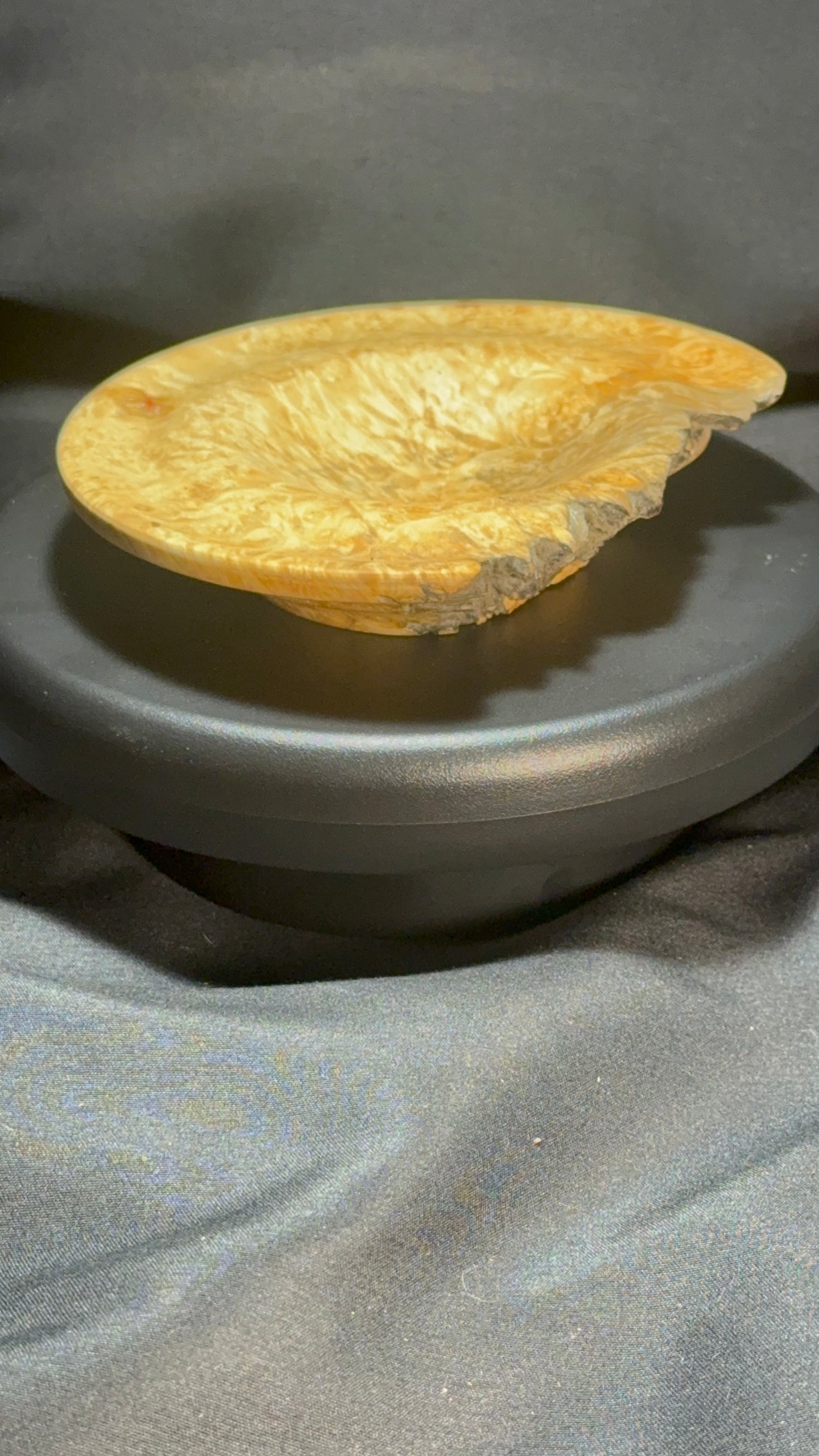 5” Flaming Box Elder Burl platter