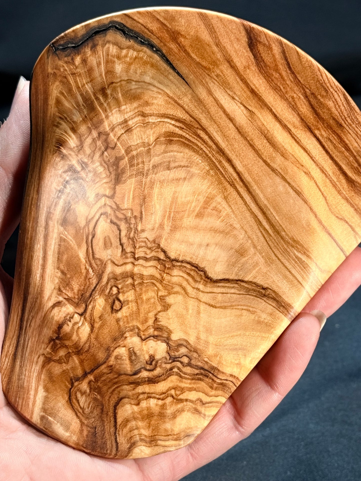 5” highly figured Olivewood Platter