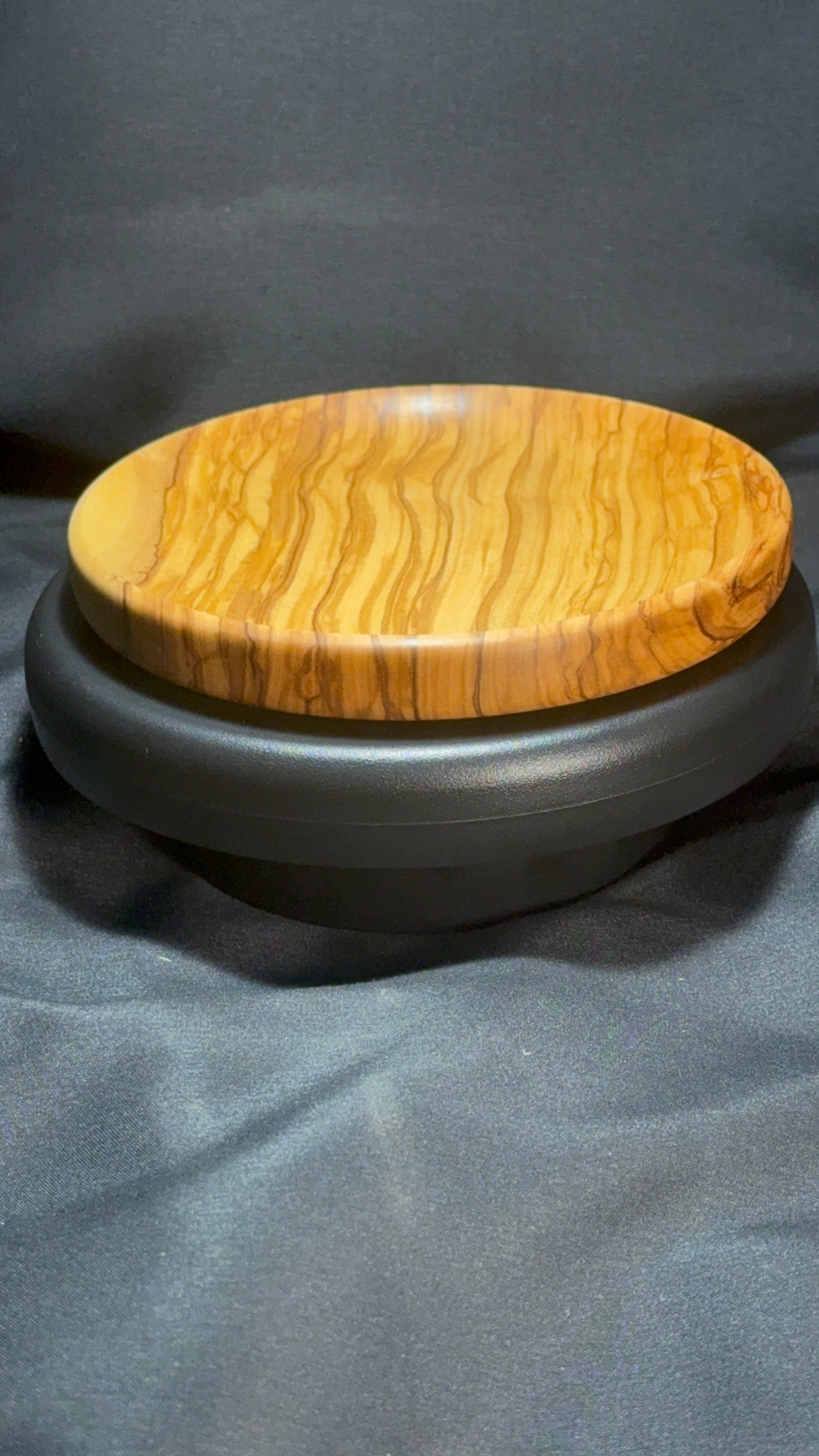 5” Figured Olivewood Plate