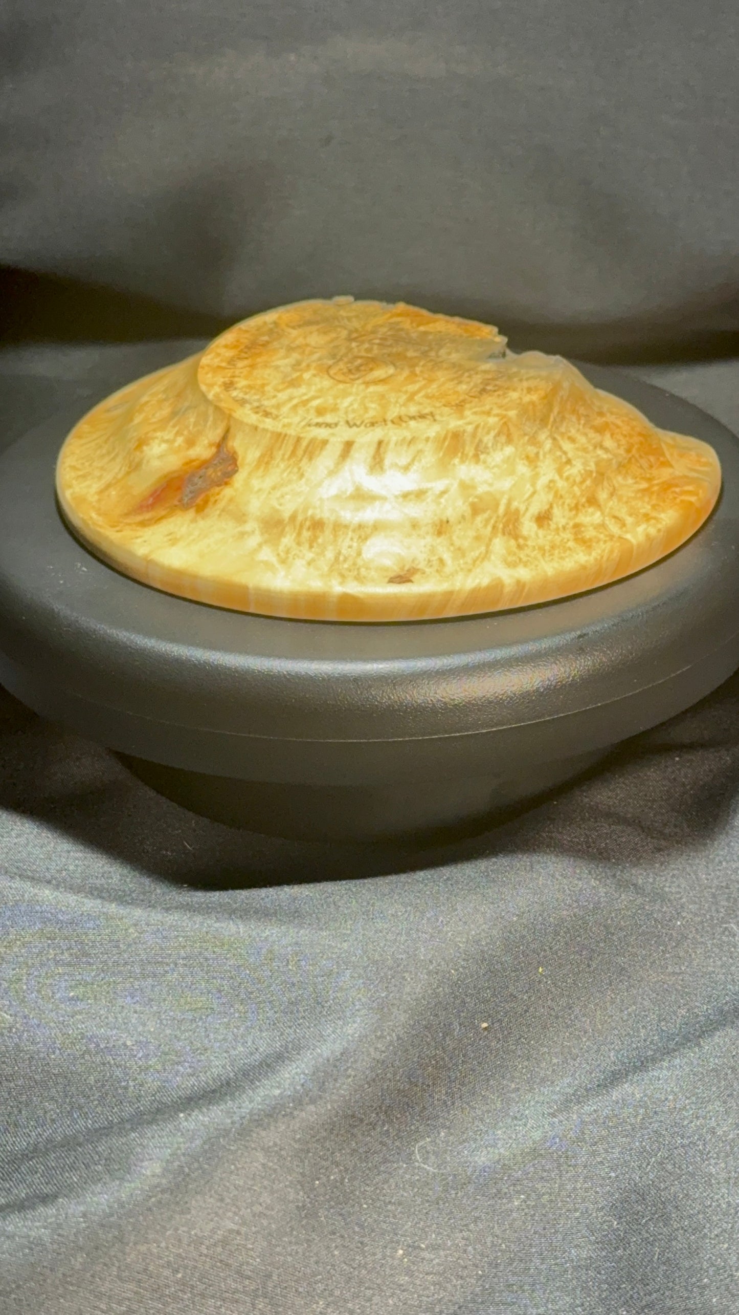 5” Flaming Box Elder Burl platter