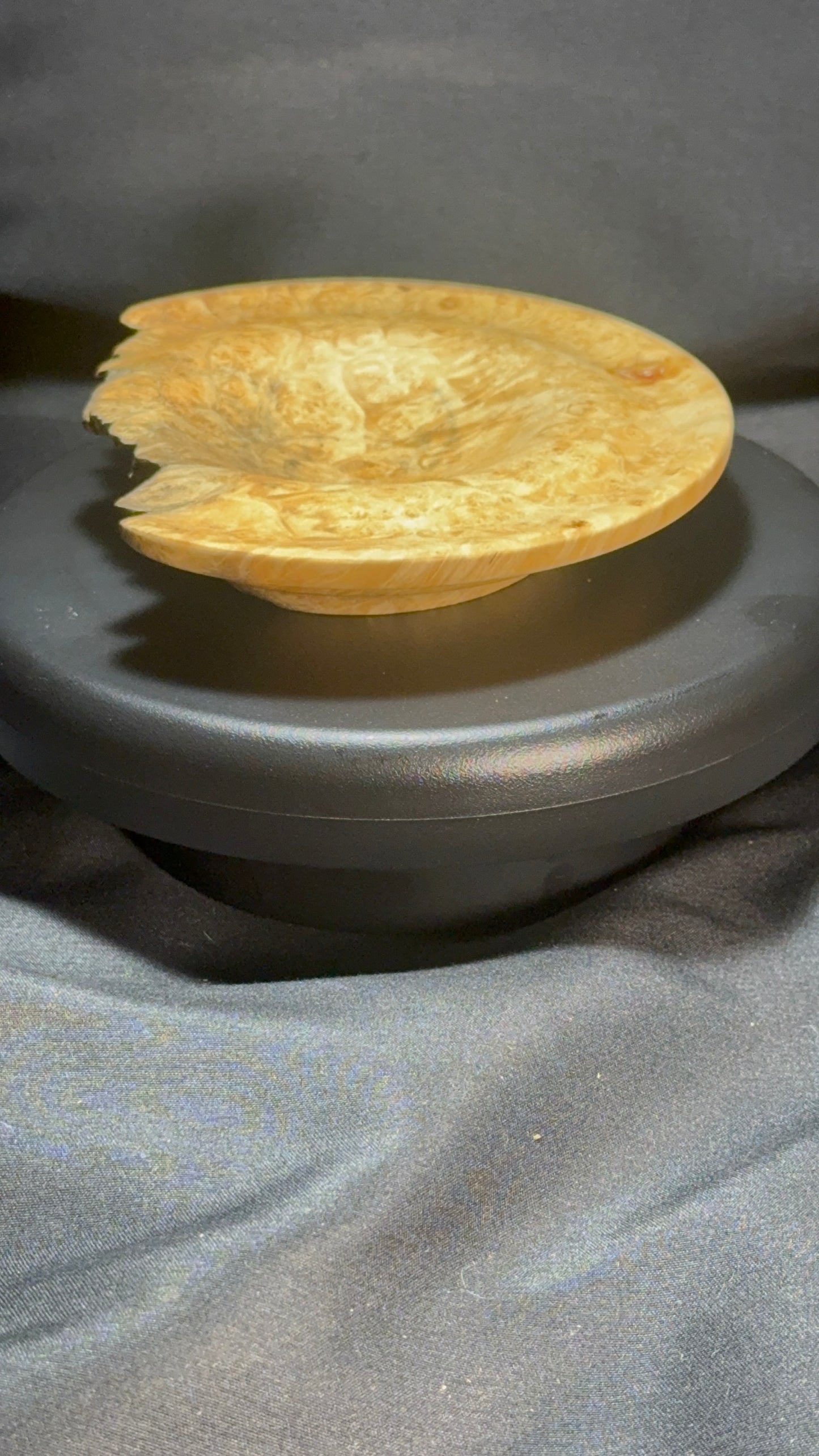 5” Flaming Box Elder Burl platter