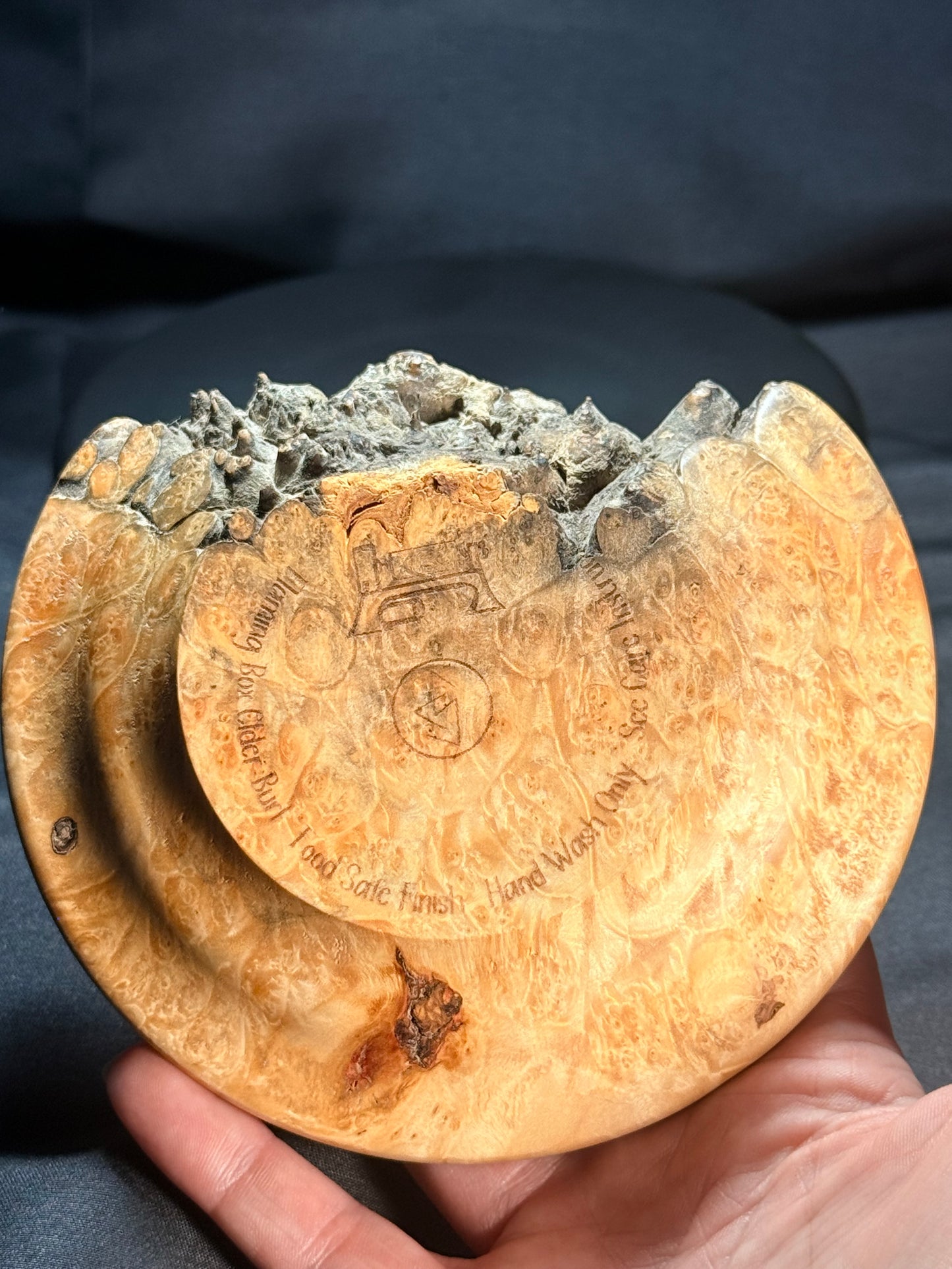 5” Flaming Box Elder Burl platter