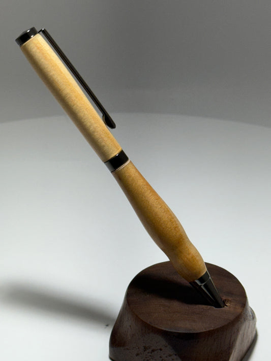 Yellow Pine slimline style twist pen w/gunstock trim