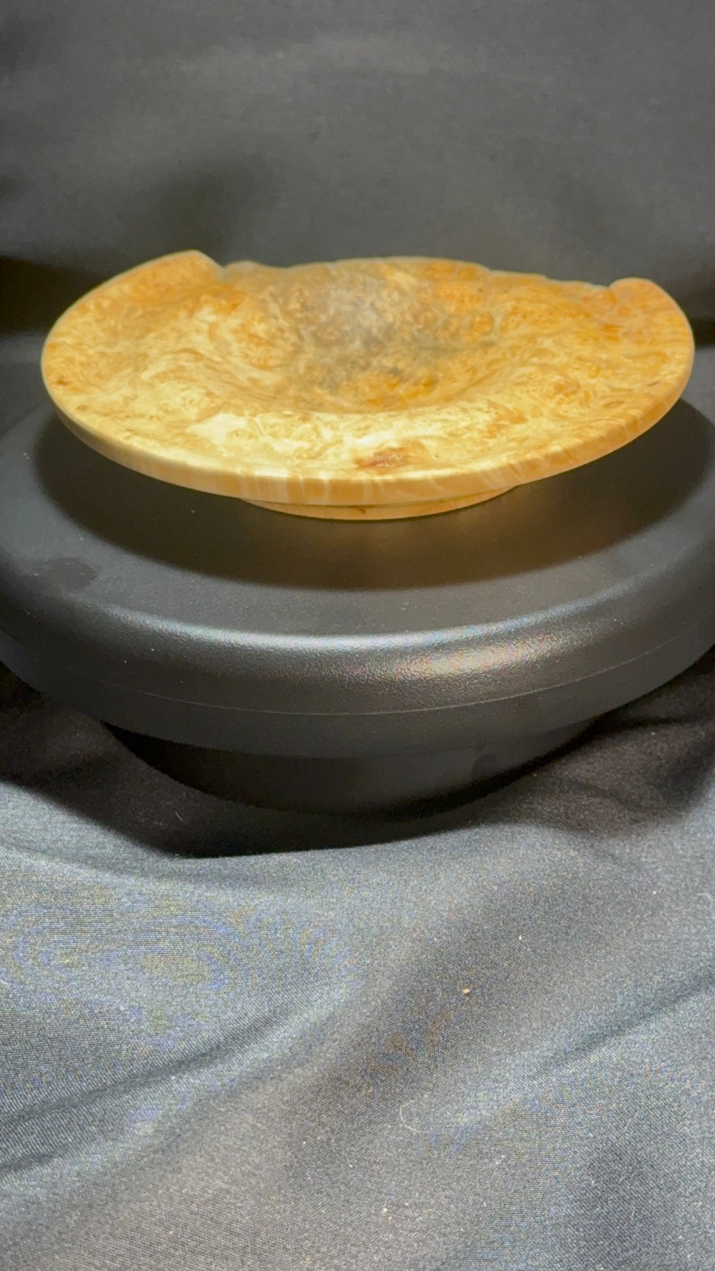 5” Flaming Box Elder Burl platter