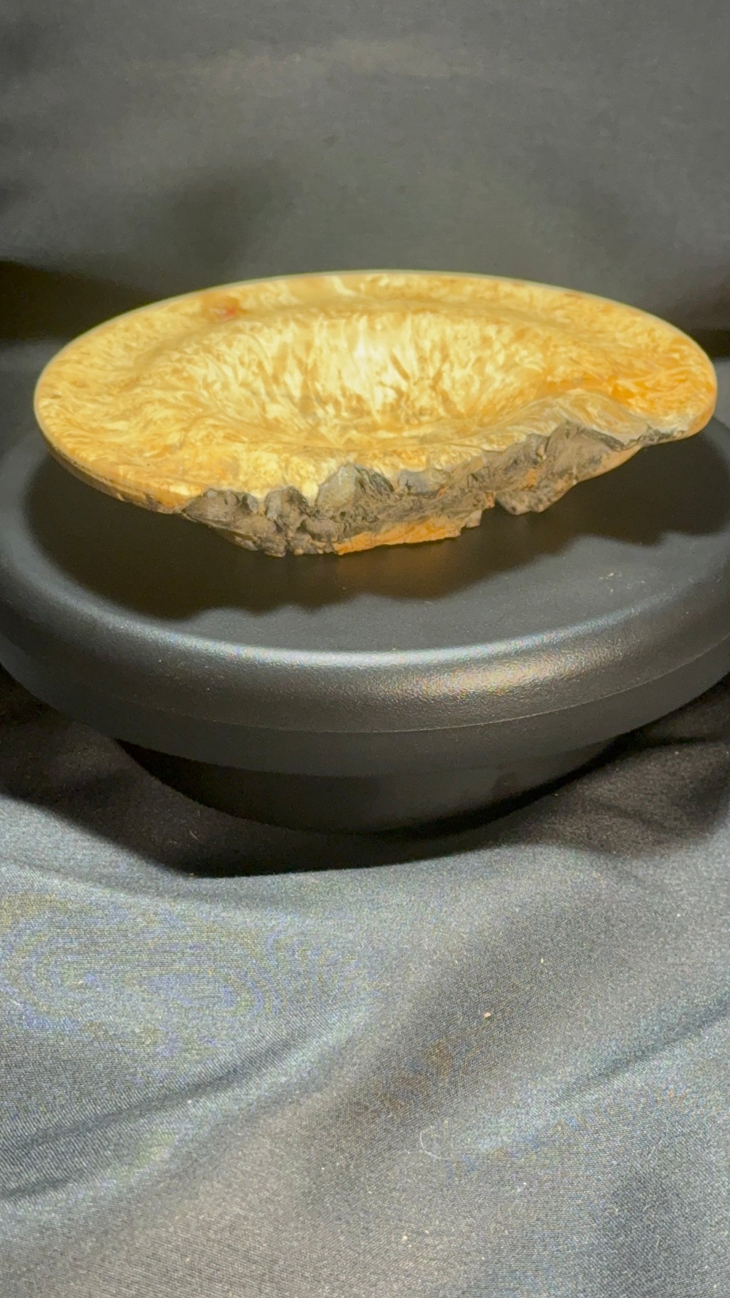 5” Flaming Box Elder Burl platter