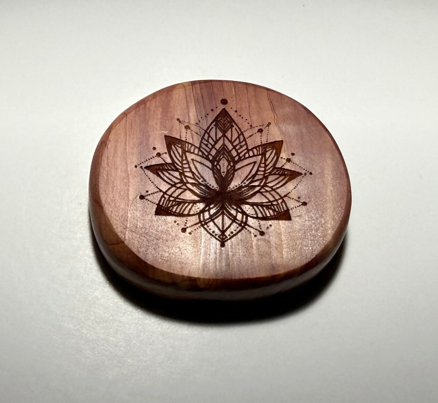 Aromatic Cedar Wood Palm Stone/Fidget Wood -Sacred Geometry #108