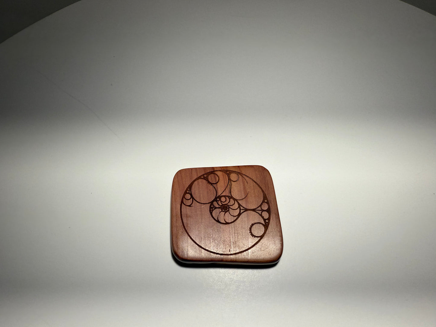 Aromatic Cedar Wood Palm Stone/Fidget Wood -Sacred Geometry #27