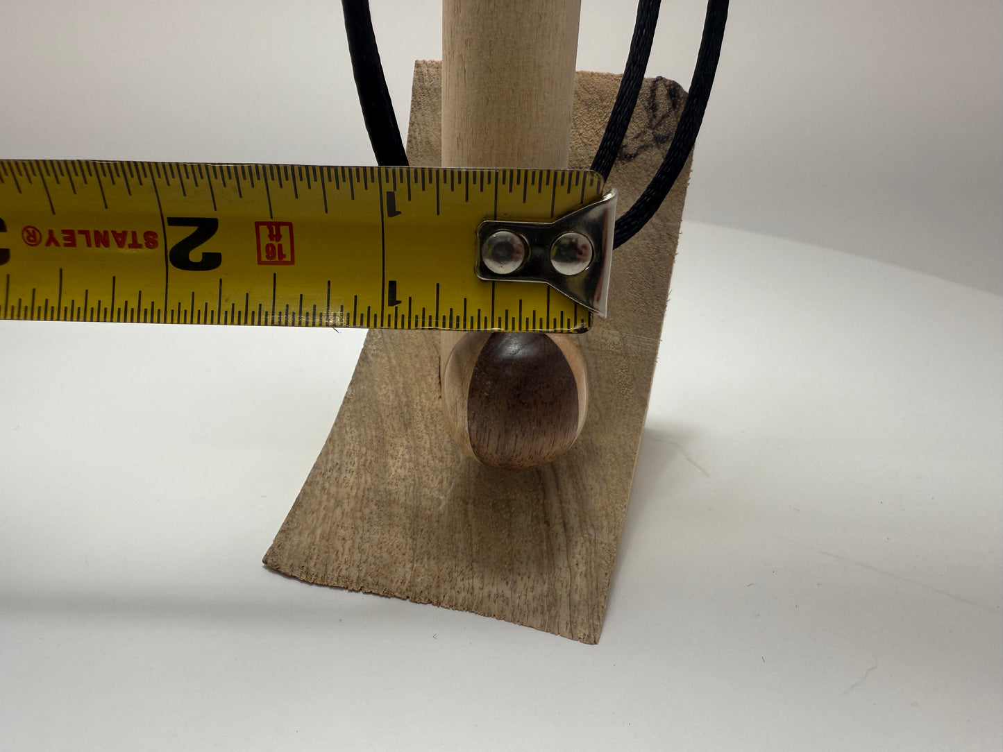 Black Walnut & Hard Maple Sphere Pendant w/adjustable black nylon necklace