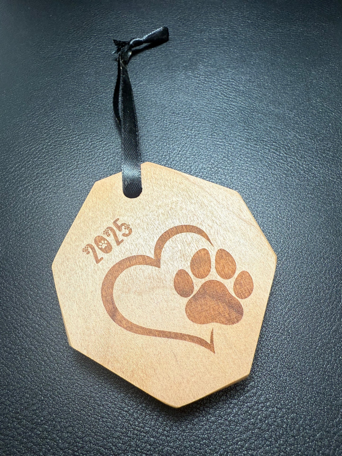 Custom Cherry Wood Ornament - Pet Portrait style