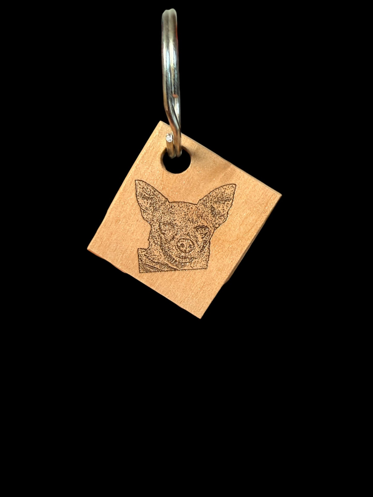 Custom Alder wood Engraved Keychain