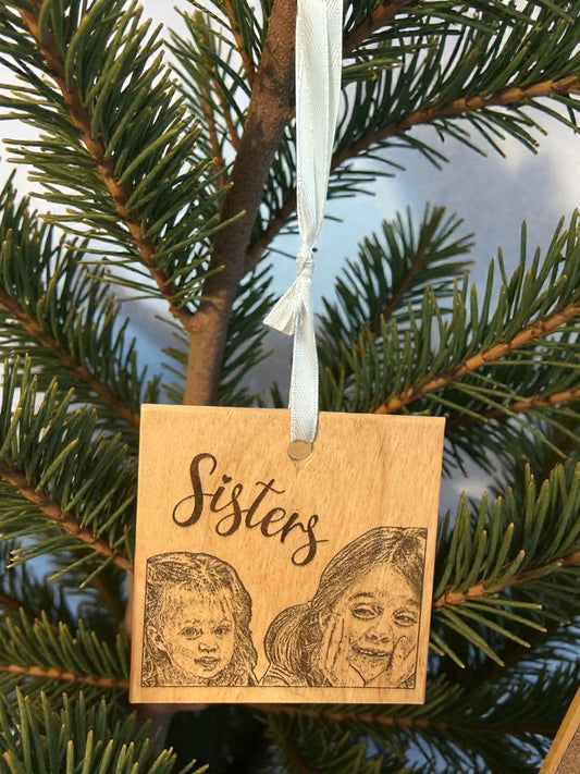 Custom Alder wood Engraved Ornament