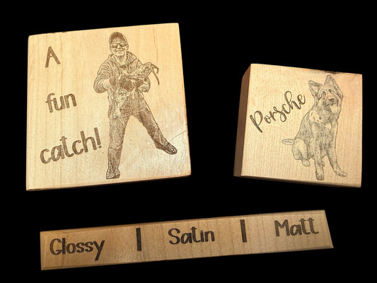 Custom Alder Wood 3.5inchx3.5inch or 2.5inchx2.5inch Magnet