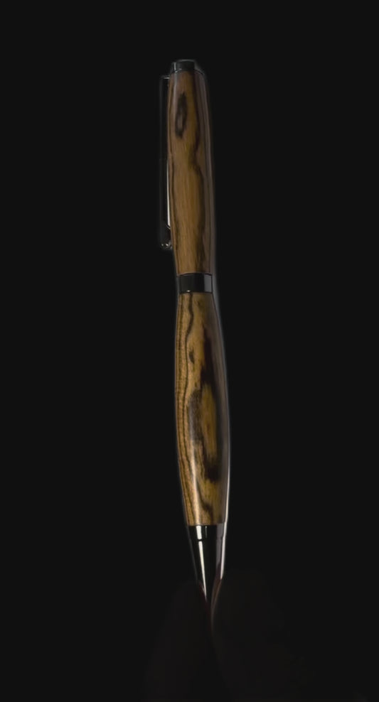 Hand crafted Bacote slimline style twist pen