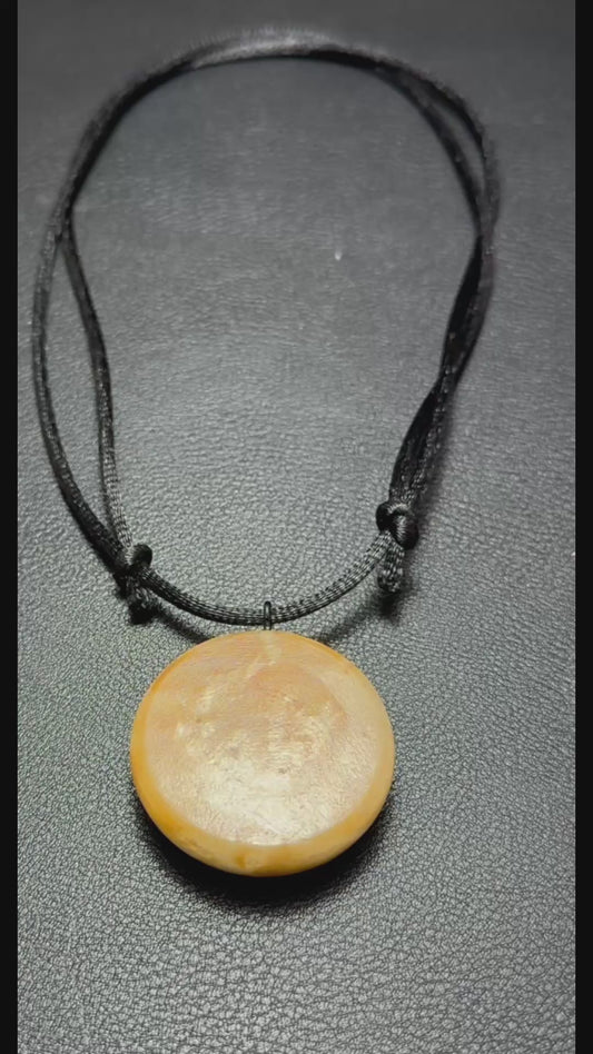 Maple Burl Pendant with silky smooth nylon necklace